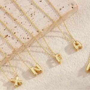 Gold Plated Initial Pendant Necklace